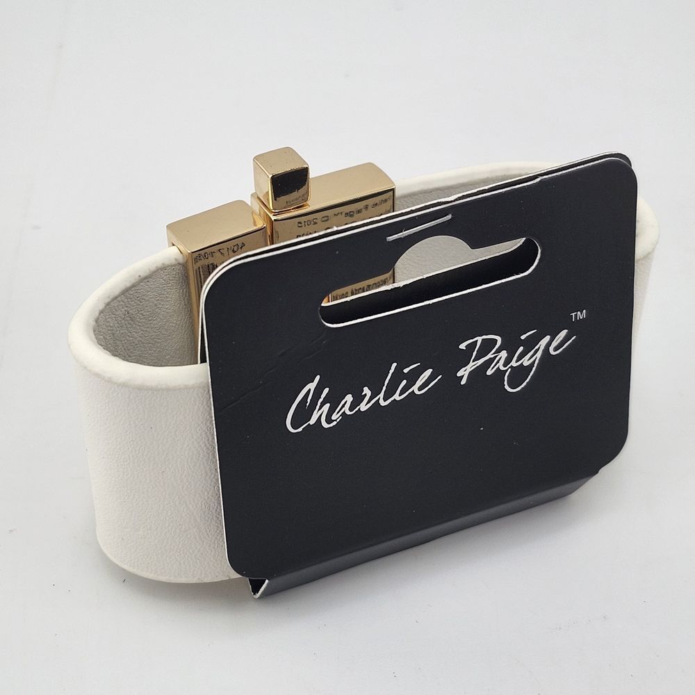 Nwt Charlie Paige Wide White Bracelet
